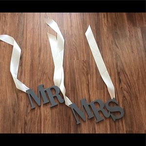 Mr & Mrs chair signs